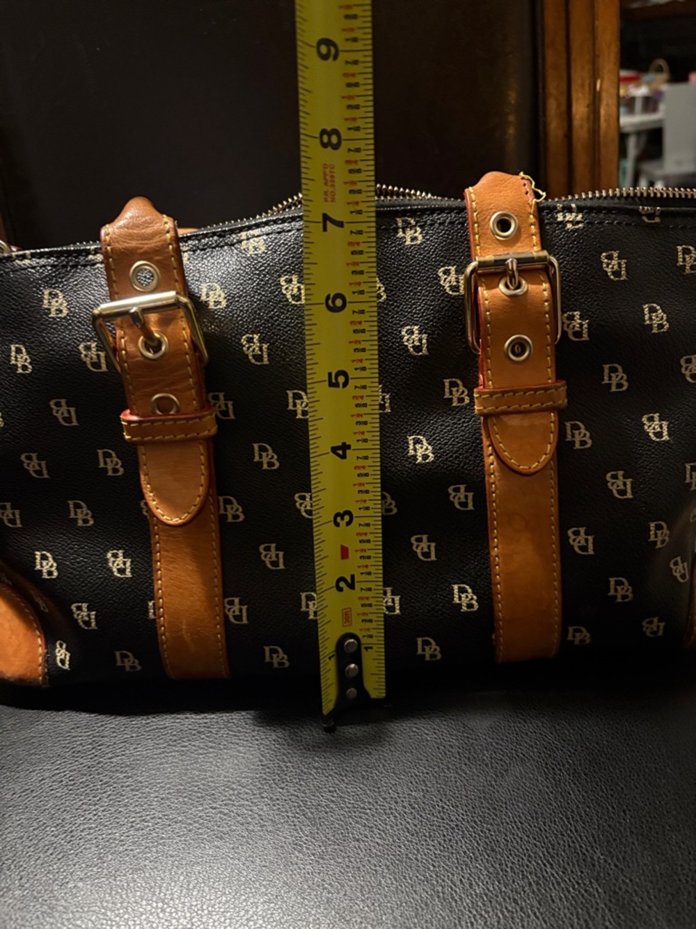 Dooney & Bourke Black and Tan Satchel - Picture 13 of 16